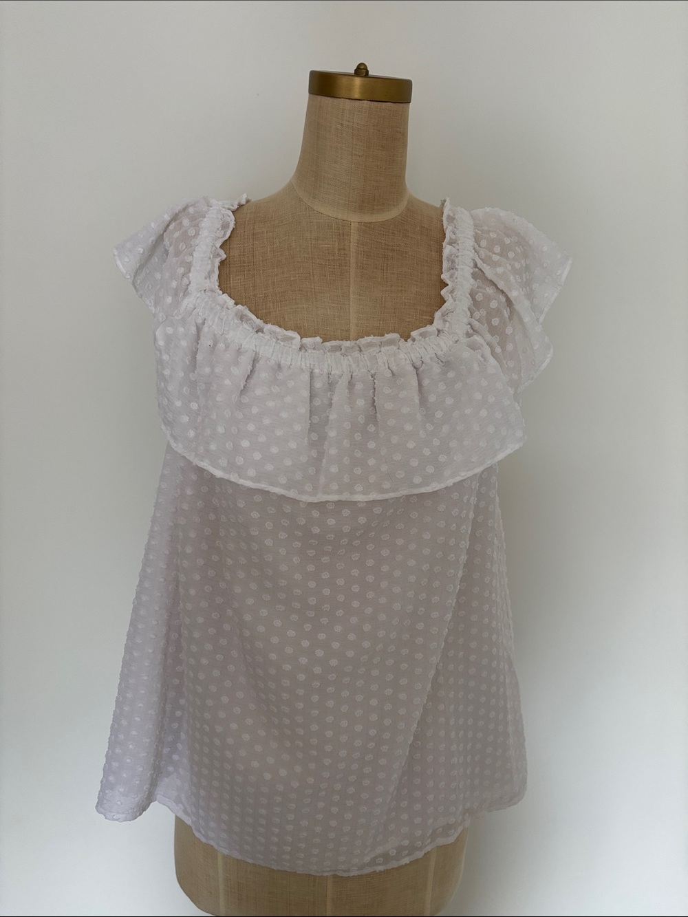 LOFT White Off-Shoulder Blouse